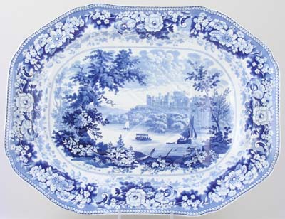 Meat Dish or Platter with tree and well c1830